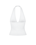 Plunge Halter Top- White