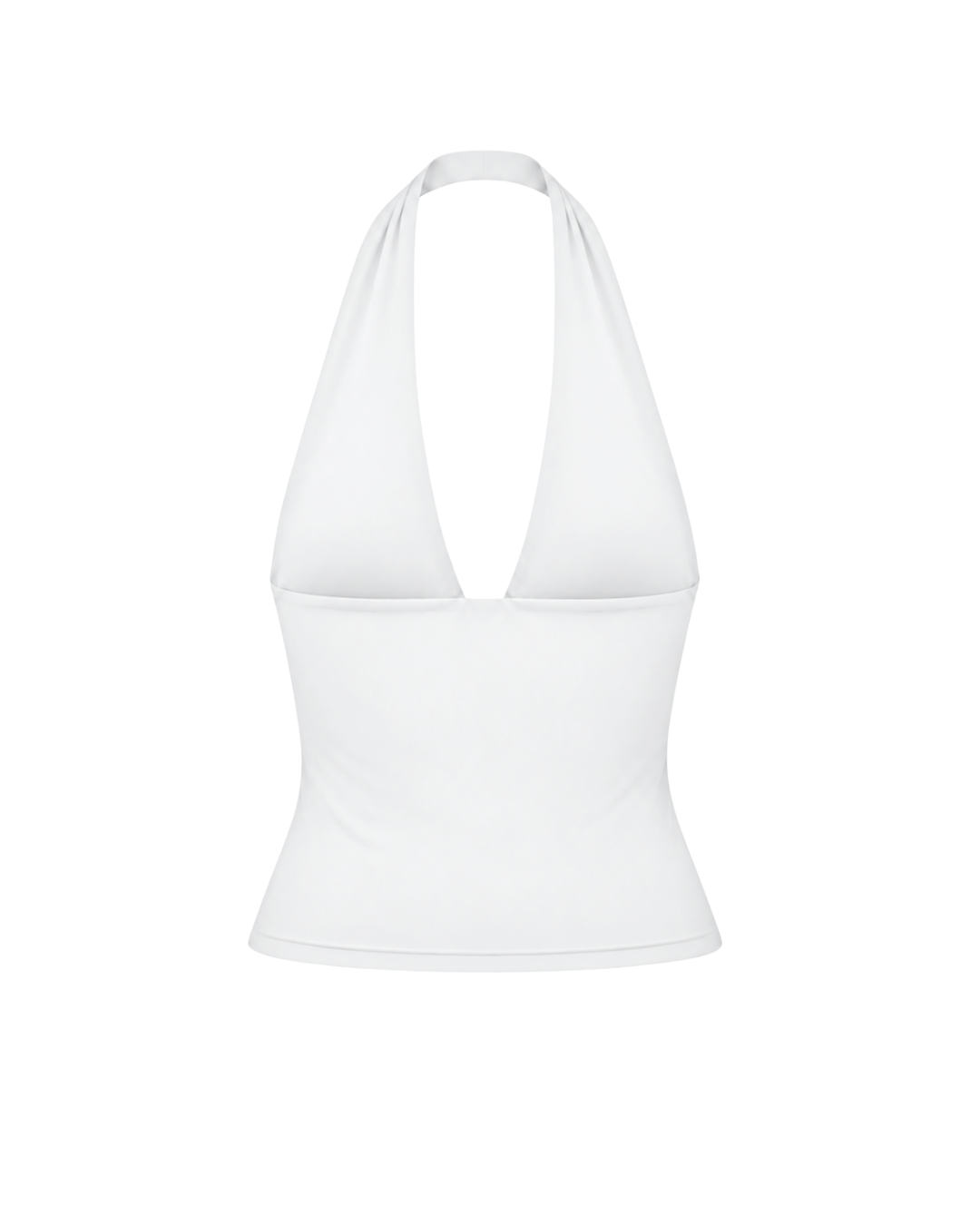 Plunge Halter Top- White