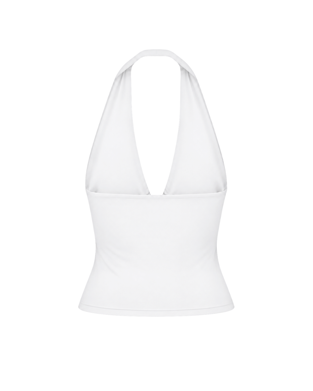 Plunge Halter Top- White