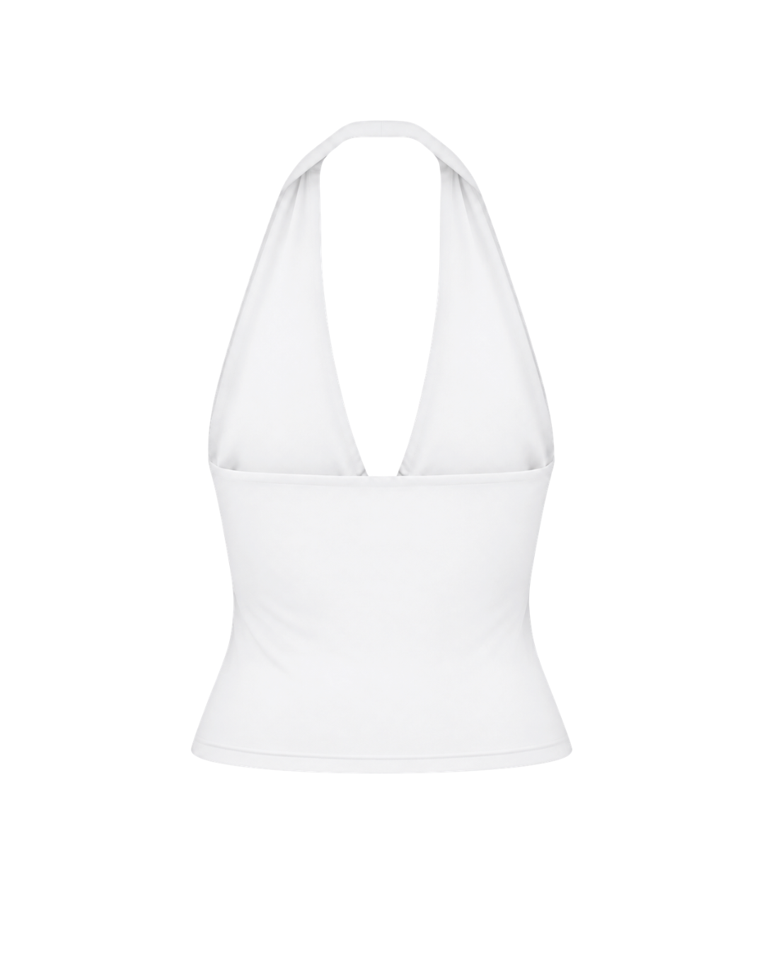 Plunge Halter Top- White