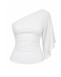 One Shoulder Asymmetric Batwing Top