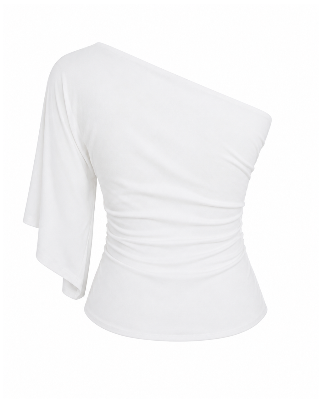 One Shoulder Asymmetric Batwing Top