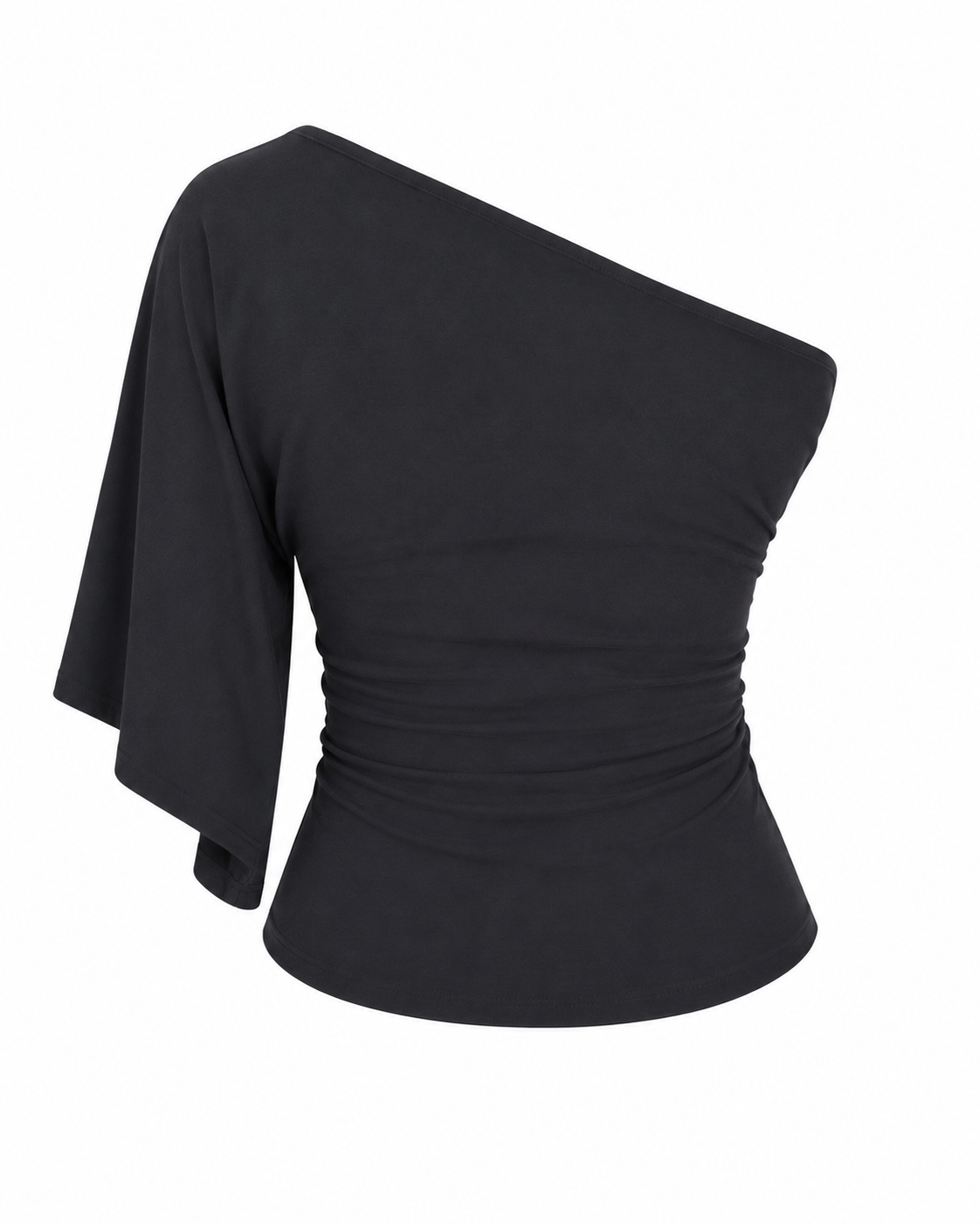 One Shoulder Asymmetric Batwing Top